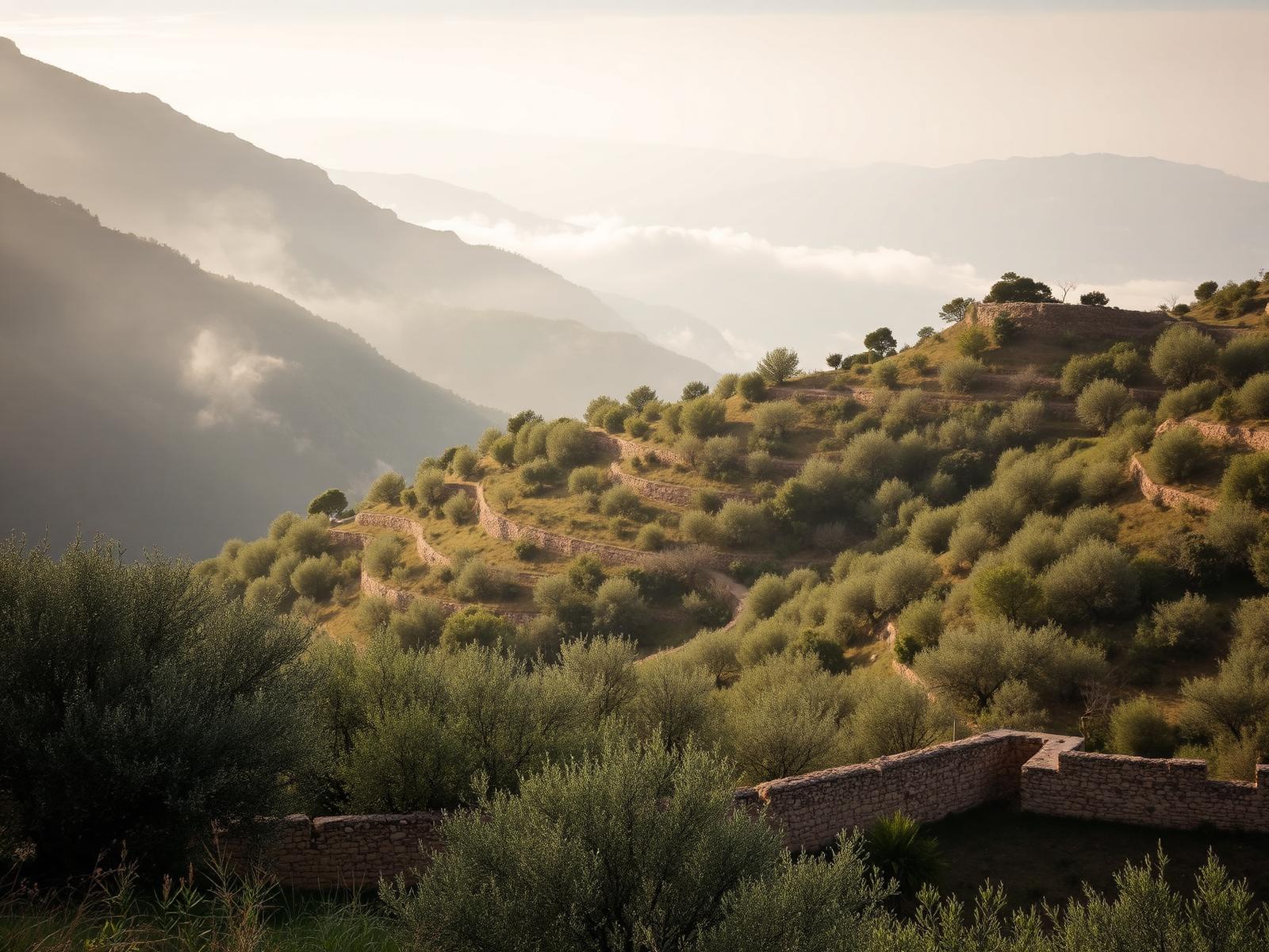 Ancient olive groves and stone villages of northwest Mallorca